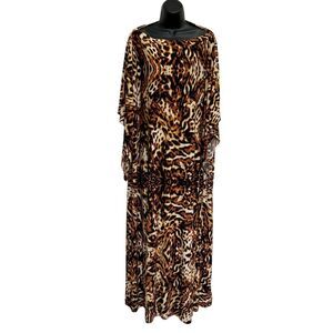 Vintage Siam Trendy Animal Print Caftan Muumuu Mumu House Dress Leisure One Size